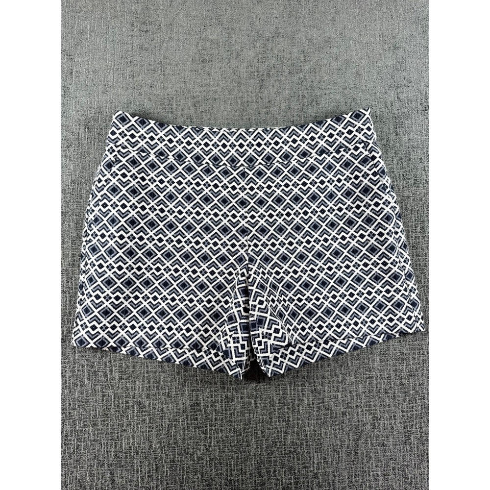 Banana Republic Navy White Geometric Diamond‎ Jacquard Shorts Womens Size 4
